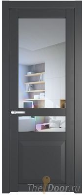 Дверь Profil Doors 1.5.4PD цвет Графит (Pantone 425С) стекло Прозрачное