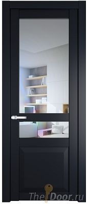 Дверь Profil Doors 1.5.4PD цвет Нэви Блу (RAL 7016) стекло Прозрачное