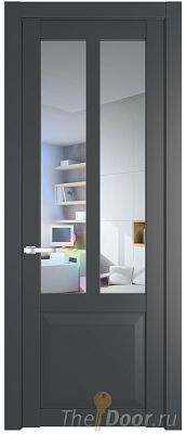 Дверь Profil Doors 1.8.2PD цвет Графит (Pantone 425С) стекло Прозрачное