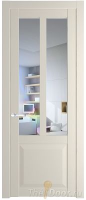 Дверь Profil Doors 1.8.2PD цвет Кремовая Магнолия (RAL 120-04) стекло Прозрачное