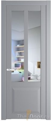 Дверь Profil Doors 1.8.2PD цвет Смоки (RAL 870-02) стекло Прозрачное