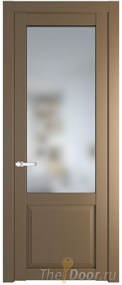 Дверь Profil Doors 2.2.2PD цвет Перламутр золото стекло Матовое