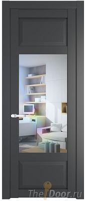 Дверь Profil Doors 2.3.3PD цвет Графит (Pantone 425С) стекло Прозрачное