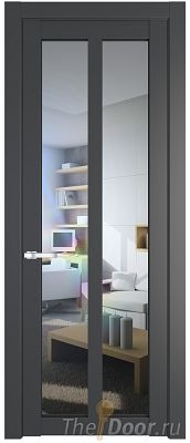 Дверь Profil Doors 2.7.2PD цвет Графит (Pantone 425С) стекло Прозрачное