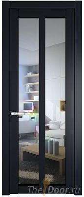 Дверь Profil Doors 2.7.2PD цвет Нэви Блу (RAL 7016) стекло Прозрачное