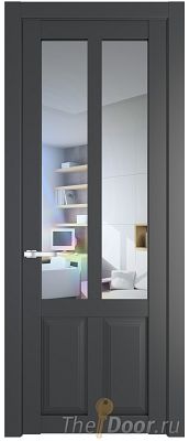 Дверь Profil Doors 2.8.2PD цвет Графит (Pantone 425С) стекло Прозрачное