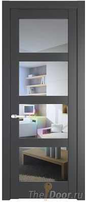 Дверь Profil Doors 3.4.2PD цвет Графит (Pantone 425С) стекло Прозрачное