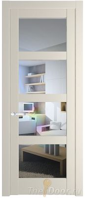 Дверь Profil Doors 3.4.2PD цвет Кремовая Магнолия (RAL 120-04) стекло Прозрачное