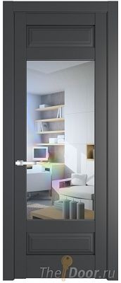 Дверь Profil Doors 4.3.3PD цвет Графит (Pantone 425С) стекло Прозрачное