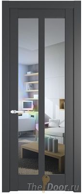 Дверь Profil Doors 4.7.2PD цвет Графит (Pantone 425С) стекло Прозрачное