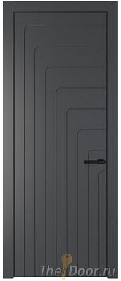 Дверь Profil Doors 10PE цвет Графит (Pantone 425С) кромка Черный матовый RAL9005