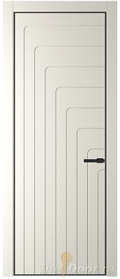 Дверь Profil Doors 10PE цвет Перламутр белый кромка Черный матовый RAL9005