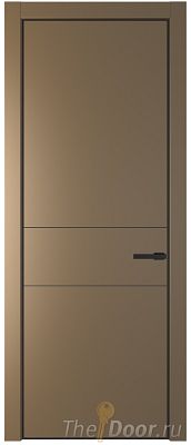 Дверь Profil Doors 14PE цвет Перламутр золото кромка Черный матовый RAL9005