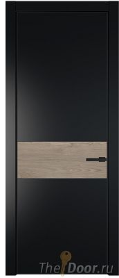 Дверь Profil Doors 17PE цвет Блэк кромка Черный матовый RAL9005 вставка Каштан Темный