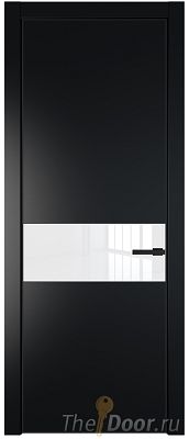 Дверь Profil Doors 17PE цвет Блэк кромка Черный матовый RAL9005 стекло Lacobel лак Классик