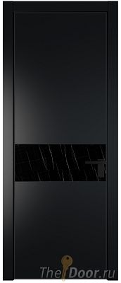 Дверь Profil Doors 17PE цвет Блэк кромка Черный матовый RAL9005 стекло Неро мрамор