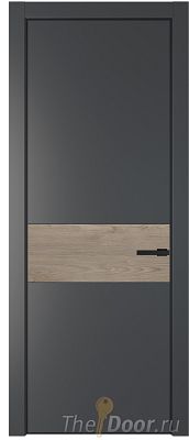 Дверь Profil Doors 17PE цвет Графит (Pantone 425С) кромка Черный матовый RAL9005 вставка Каштан Темный
