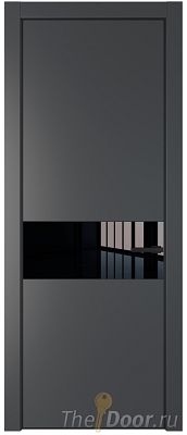 Дверь Profil Doors 17PE цвет Графит (Pantone 425С) кромка Черный матовый RAL9005 стекло Lacobel Черный лак Дверь Profil Doors 17PE цвет Графит (Pantone 425С) кромка Черный матовый RAL9005 стекло Lacobel Черный лак