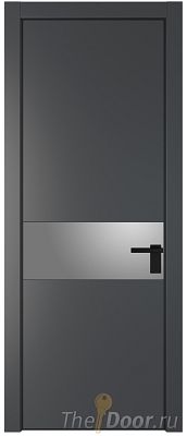 Дверь Profil Doors 17PE цвет Графит (Pantone 425С) кромка Черный матовый RAL9005 стекло Lacobel Серебро Матлак Дверь Profil Doors 17PE цвет Графит (Pantone 425С) кромка Черный матовый RAL9005 стекло Lacobel Серебро Матлак