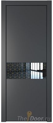 Дверь Profil Doors 17PE цвет Графит (Pantone 425С) кромка Черный матовый RAL9005 стекло Лоран узор золото Дверь Profil Doors 17PE цвет Графит (Pantone 425С) кромка Черный матовый RAL9005 стекло Лоран узор золото