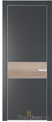 Дверь Profil Doors 17PE цвет Графит (Pantone 425С) кромка Серебро вставка Дуб Сонома Дверь Profil Doors 17PE цвет Графит (Pantone 425С) кромка Серебро вставка Дуб Сонома