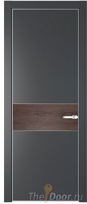 Дверь Profil Doors 17PE цвет Графит (Pantone 425С) кромка Серебро вставка Дуб Тобакко Дверь Profil Doors 17PE цвет Графит (Pantone 425С) кромка Серебро вставка Дуб Тобакко