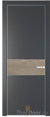 Дверь Profil Doors 17PE цвет Графит (Pantone 425С) кромка Серебро вставка Каштан Темный Дверь Profil Doors 17PE цвет Графит (Pantone 425С) кромка Серебро вставка Каштан Темный