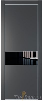 Дверь Profil Doors 17PE цвет Графит (Pantone 425С) кромка Серебро стекло Lacobel Черный лак Дверь Profil Doors 17PE цвет Графит (Pantone 425С) кромка Серебро стекло Lacobel Черный лак