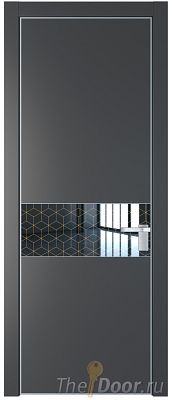 Дверь Profil Doors 17PE цвет Графит (Pantone 425С) кромка Серебро стекло Лоран узор золото Дверь Profil Doors 17PE цвет Графит (Pantone 425С) кромка Серебро стекло Лоран узор золото