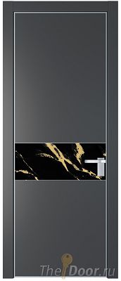 Дверь Profil Doors 17PE цвет Графит (Pantone 425С) кромка Серебро стекло Нефи черный узор золото Дверь Profil Doors 17PE цвет Графит (Pantone 425С) кромка Серебро стекло Нефи черный узор золото
