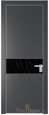 Дверь Profil Doors 17PE цвет Графит (Pantone 425С) кромка Серебро стекло Неро мрамор Дверь Profil Doors 17PE цвет Графит (Pantone 425С) кромка Серебро стекло Неро мрамор