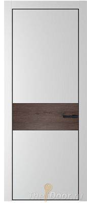 Дверь Profil Doors 17PE цвет Крем Вайт (RAL 120-02) кромка Черный матовый RAL9005 вставка Дуб Тобакко
