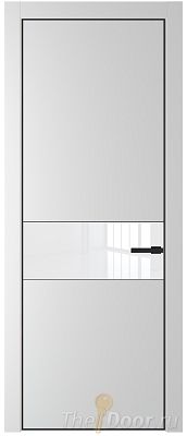 Дверь Profil Doors 17PE цвет Крем Вайт (RAL 120-02) кромка Черный матовый RAL9005 стекло Lacobel лак Классик
