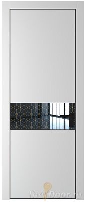 Дверь Profil Doors 17PE цвет Крем Вайт (RAL 120-02) кромка Черный матовый RAL9005 стекло Лоран узор золото Дверь Profil Doors 17PE цвет Крем Вайт (RAL 120-02) кромка Черный матовый RAL9005 стекло Лоран узор золото