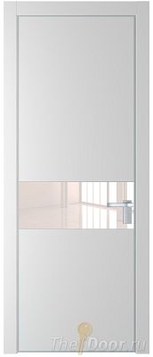Дверь Profil Doors 17PE цвет Крем Вайт (RAL 120-02) кромка Серебро стекло Lacobel Перламутровый лак