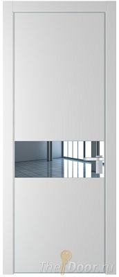 Дверь Profil Doors 17PE цвет Крем Вайт (RAL 120-02) кромка Серебро стекло Зеркало