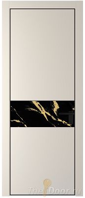 Дверь Profil Doors 17PE цвет Кремовая Магнолия (RAL 120-04) кромка Черный матовый RAL9005 стекло Нефи черный узор золото Дверь Profil Doors 17PE цвет Кремовая Магнолия (RAL 120-04) кромка Черный матовый RAL9005 стекло Нефи черный узор золото