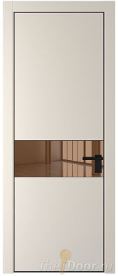 Дверь Profil Doors 17PE цвет Кремовая Магнолия (RAL 120-04) кромка Черный матовый RAL9005 стекло Зеркало Bronza Дверь Profil Doors 17PE цвет Кремовая Магнолия (RAL 120-04) кромка Черный матовый RAL9005 стекло Зеркало Bronza