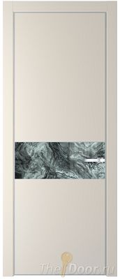Дверь Profil Doors 17PE цвет Кремовая Магнолия (RAL 120-04) кромка Серебро стекло Атриум серебро