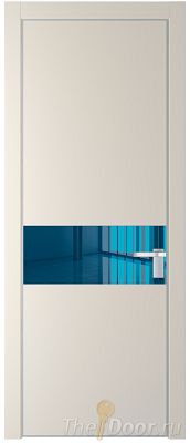 Дверь Profil Doors 17PE цвет Кремовая Магнолия (RAL 120-04) кромка Серебро стекло Зеркало Blue