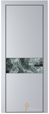 Дверь Profil Doors 17PE цвет Лайт Грей (RAL 870-01) кромка Черный матовый RAL9005 стекло Атриум серебро