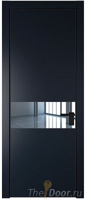 Дверь Profil Doors 17PE цвет Нэви Блу (RAL 7016) кромка Черный матовый RAL9005 стекло Зеркало