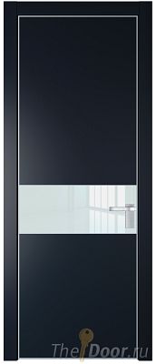 Дверь Profil Doors 17PE цвет Нэви Блу (RAL 7016) кромка Серебро стекло Lacobel Белый лак Дверь Profil Doors 17PE цвет Нэви Блу (RAL 7016) кромка Серебро стекло Lacobel Белый лак