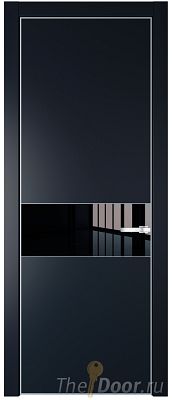 Дверь Profil Doors 17PE цвет Нэви Блу (RAL 7016) кромка Серебро стекло Lacobel Черный лак Дверь Profil Doors 17PE цвет Нэви Блу (RAL 7016) кромка Серебро стекло Lacobel Черный лак