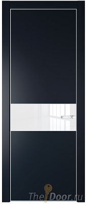 Дверь Profil Doors 17PE цвет Нэви Блу (RAL 7016) кромка Серебро стекло Lacobel лак Классик Дверь Profil Doors 17PE цвет Нэви Блу (RAL 7016) кромка Серебро стекло Lacobel лак Классик