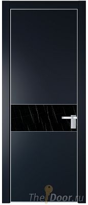 Дверь Profil Doors 17PE цвет Нэви Блу (RAL 7016) кромка Серебро стекло Неро мрамор Дверь Profil Doors 17PE цвет Нэви Блу (RAL 7016) кромка Серебро стекло Неро мрамор