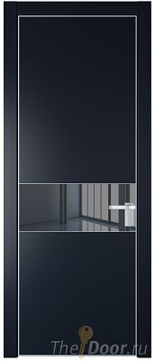 Дверь Profil Doors 17PE цвет Нэви Блу (RAL 7016) кромка Серебро стекло Зеркало Grey Дверь Profil Doors 17PE цвет Нэви Блу (RAL 7016) кромка Серебро стекло Зеркало Grey