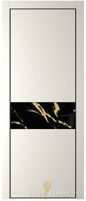 Дверь Profil Doors 17PE цвет Перламутр белый кромка Черный матовый RAL9005 стекло Нефи черный узор золото Дверь Profil Doors 17PE цвет Перламутр белый кромка Черный матовый RAL9005 стекло Нефи черный узор золото