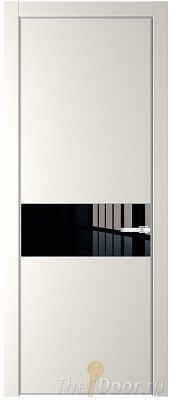Дверь Profil Doors 17PE цвет Перламутр белый кромка Серебро стекло Lacobel Черный лак Дверь Profil Doors 17PE цвет Перламутр белый кромка Серебро стекло Lacobel Черный лак