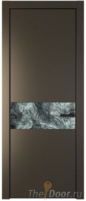Дверь Profil Doors 17PE цвет Перламутр бронза кромка Черный матовый RAL9005 стекло Атриум серебро